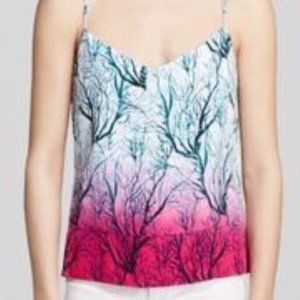 NWT $98 French Connection Womens Pink Silk Printed